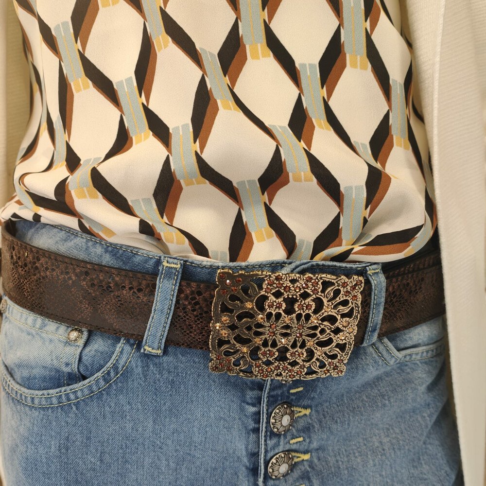 Boucle Tulle doré - Cognac/Topaze